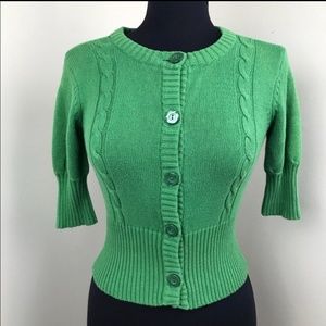 Tulle green elbow length cardigan